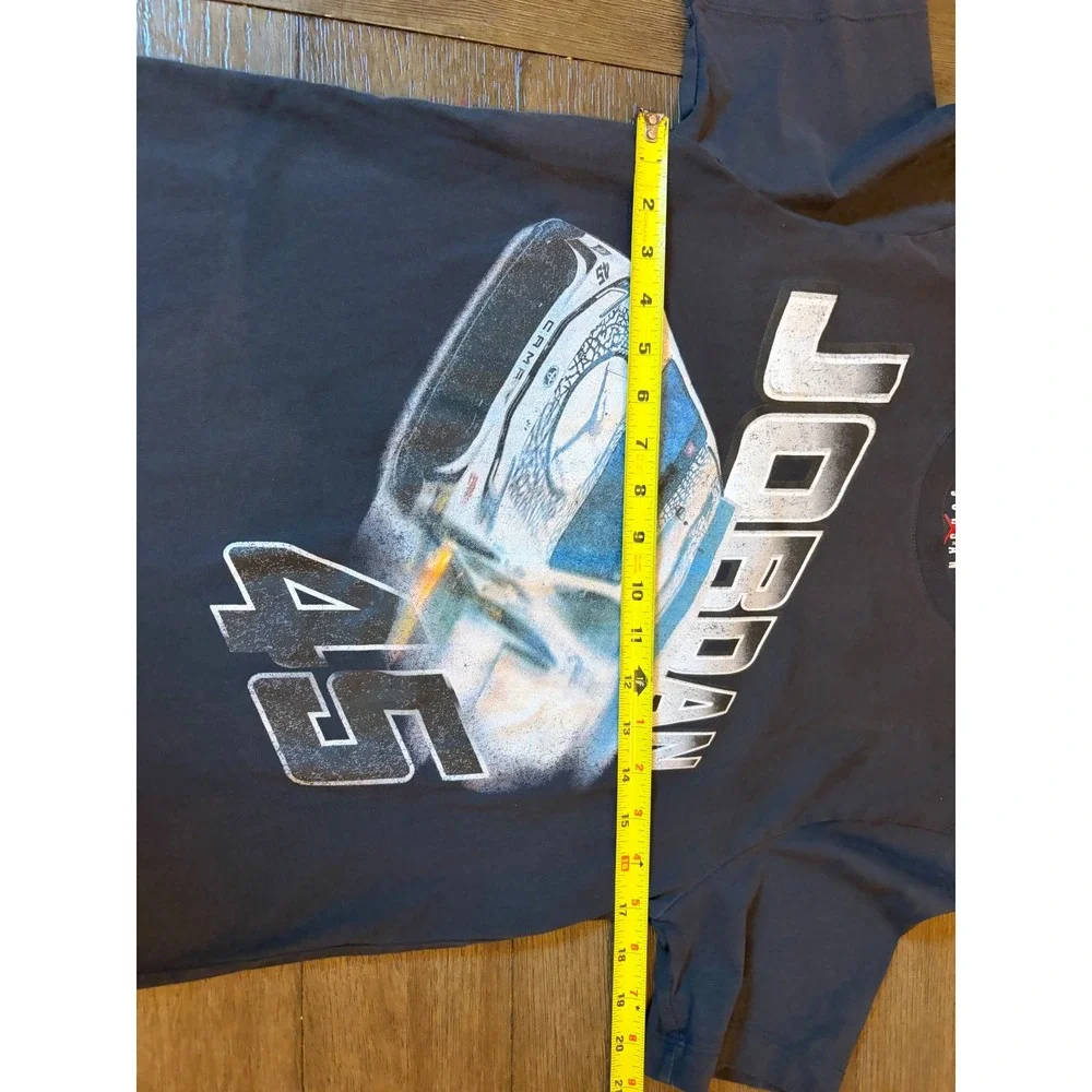 Jordan T-Shirt Mens Small NASCAR Racing 45 Jumpman Graphic Charcoal Black